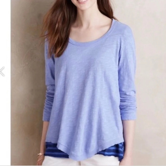 {Anthropologie} Left of Center Hi-Lo Top Like New - Picture 2 of 8